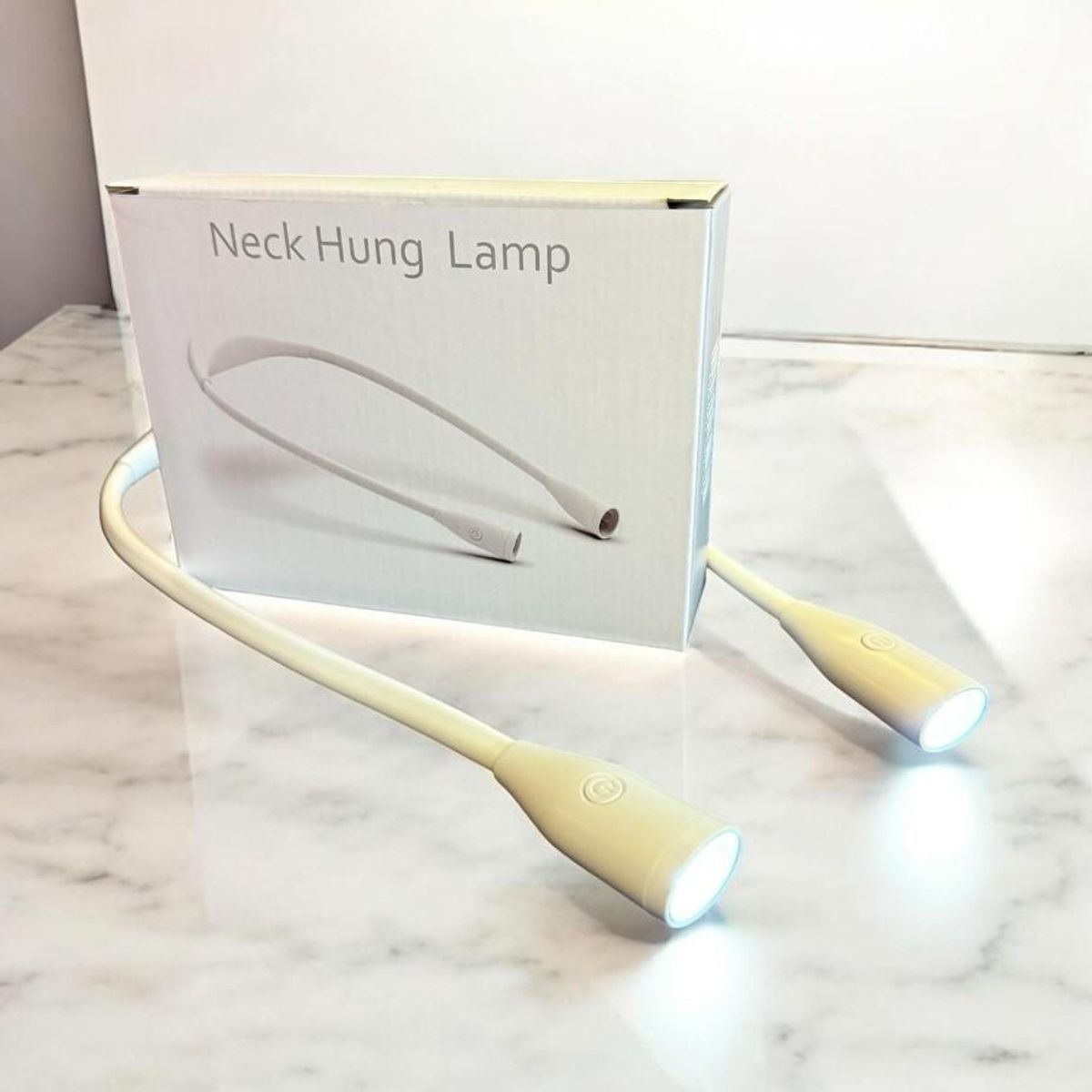 Nakkelampe led-lys oppladbar hvit