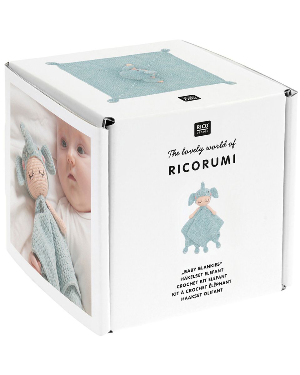 Ricorumi sutteklut Elefant heklepakke babyteppe 