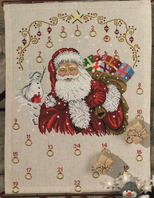 Hovedbilde Julekalender julenissen med sekken 40 x 52 cm - ...