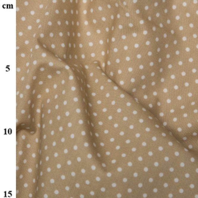 Hovedbilde Poplin prikker små mørk beige bomullspoplin