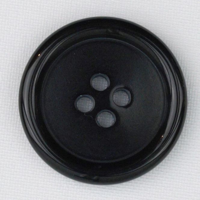 Hovedbilde Knapp sort 20 og 25 mm opphøyet kant blank
