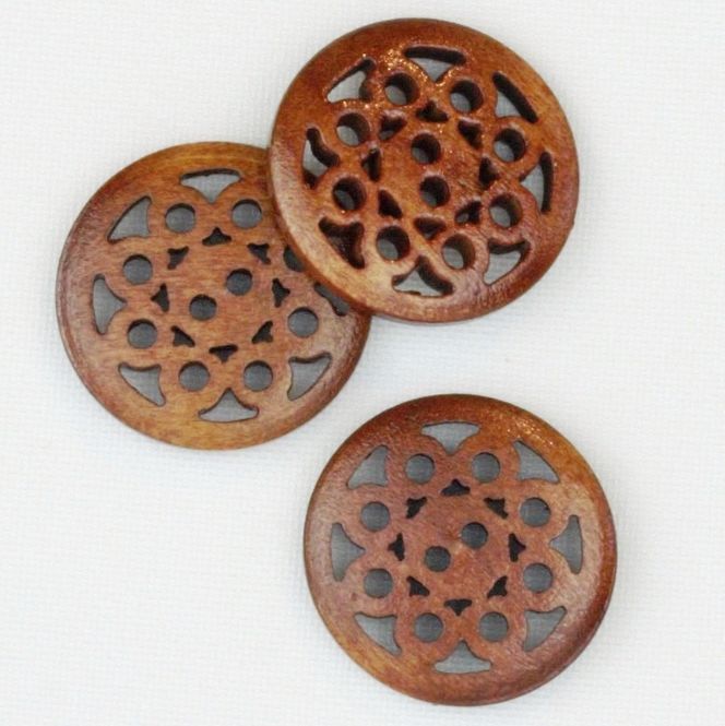 Hovedbilde Treknapp hullmønstret cognac 20mm