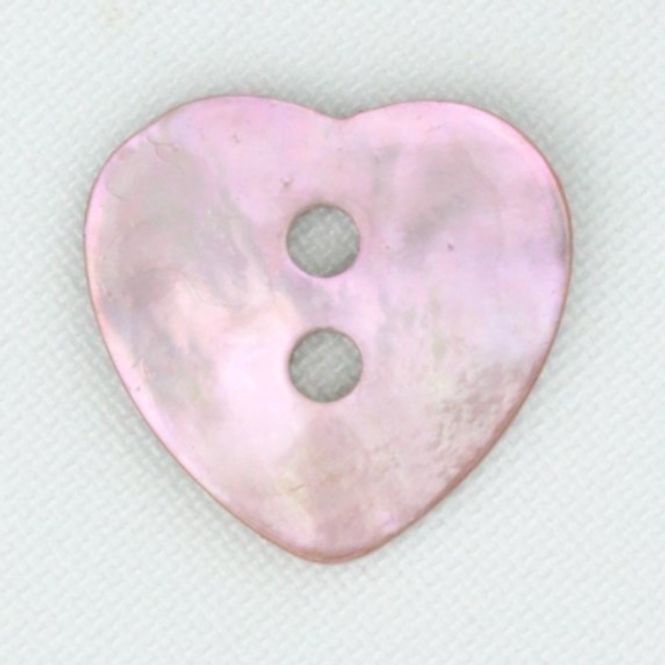 Hovedbilde Perlemorsknapp hjerte rosa 17 mm