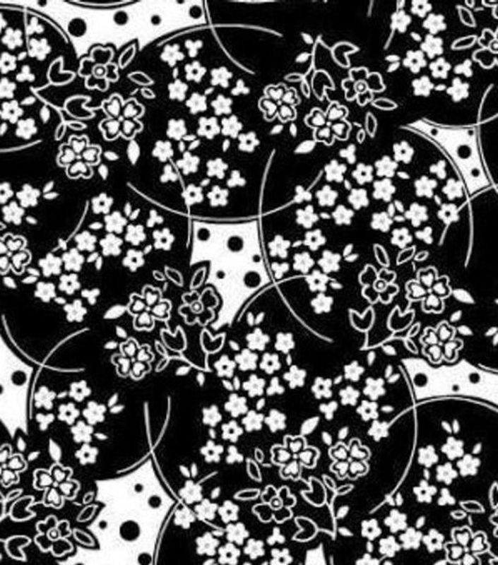 Ruby quiltestoff blomstring sort bomull 