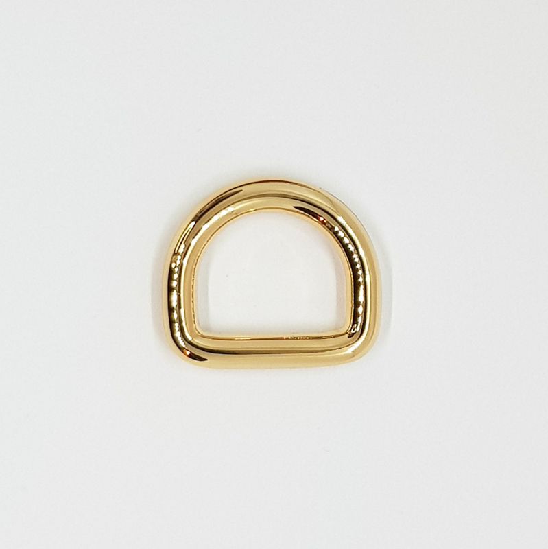 D-ring bold gullfarge 15 mm - veskehank / reimledd