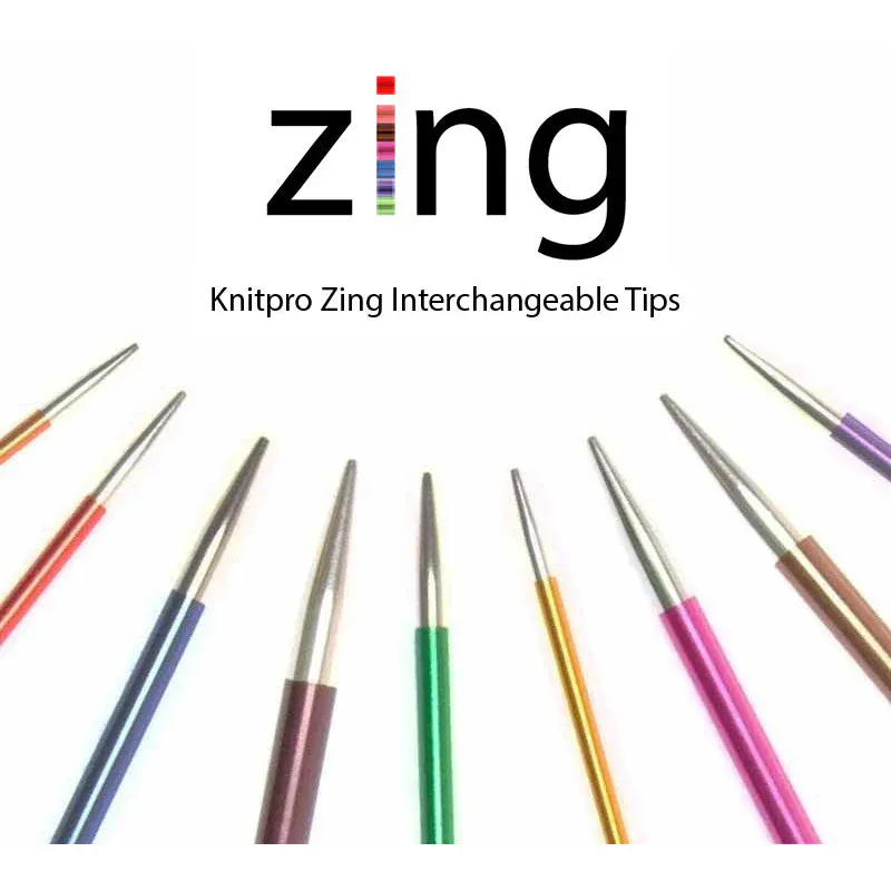 KnitPro Zing utskiftbare pinner - korte 10 cm 
