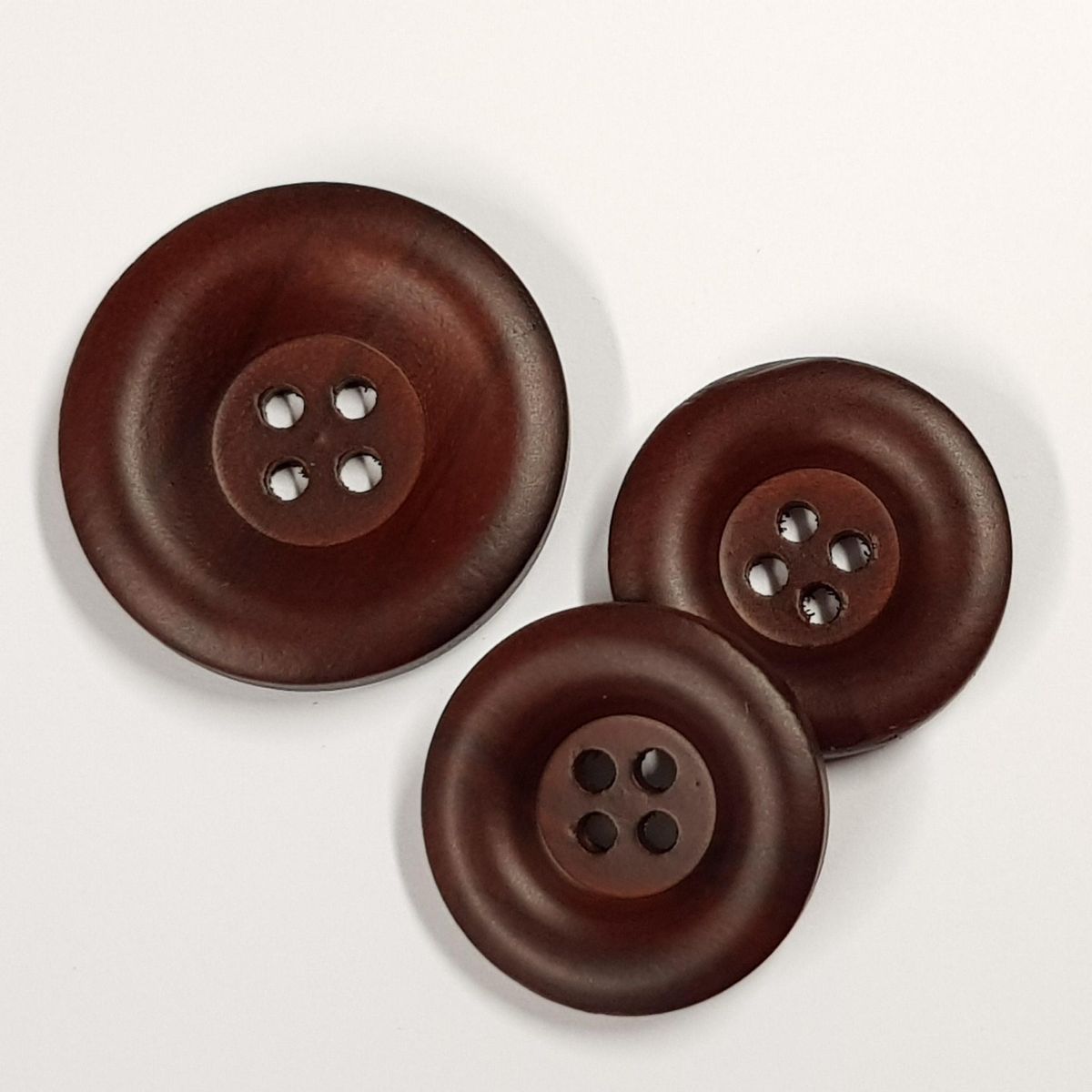 Treknapp firehulls rødbrun -  oliventre - flere str.