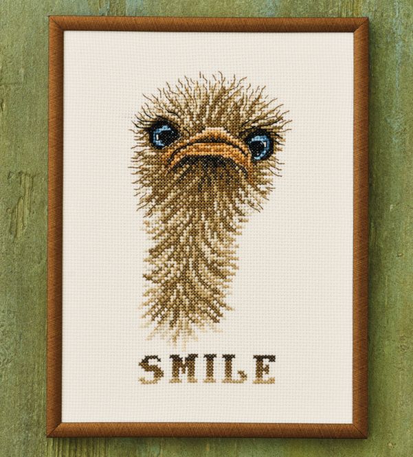 Hovedbilde Bilde Smile - strutsens oppfordring broderipakke ...