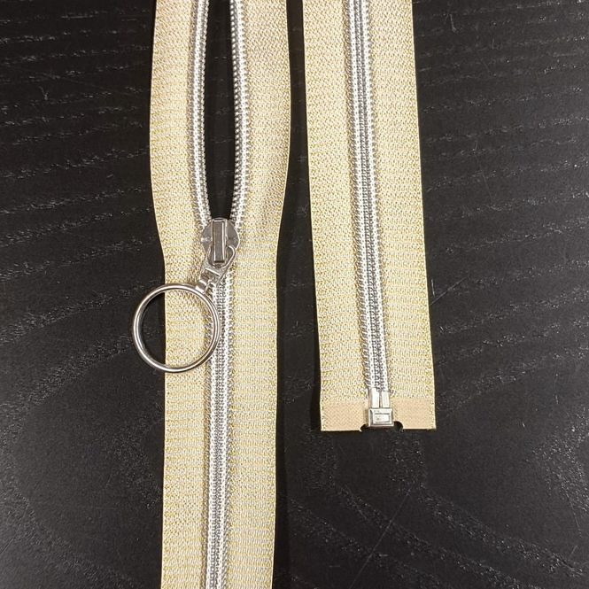 Hovedbilde Jakkeglidelås 6 mm glitter m/ ring nylon spiral ...