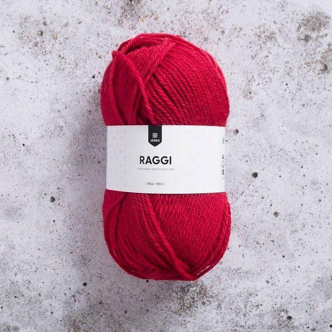 Hovedbilde Raggi Julerød sokkegarn fra Järbo