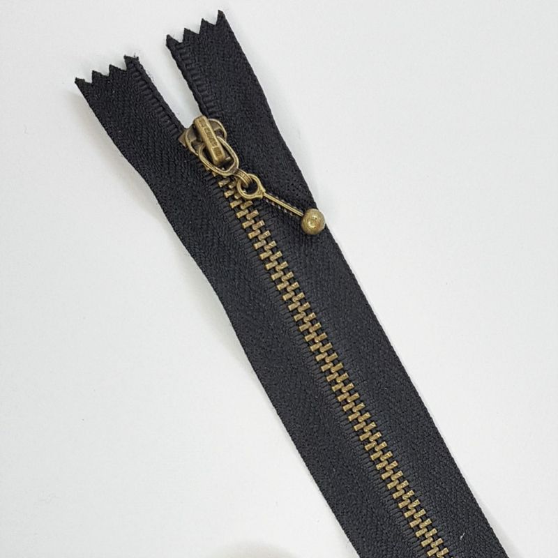 Glidelås metall 4 mm revehale 35 cm - Ikke delbar