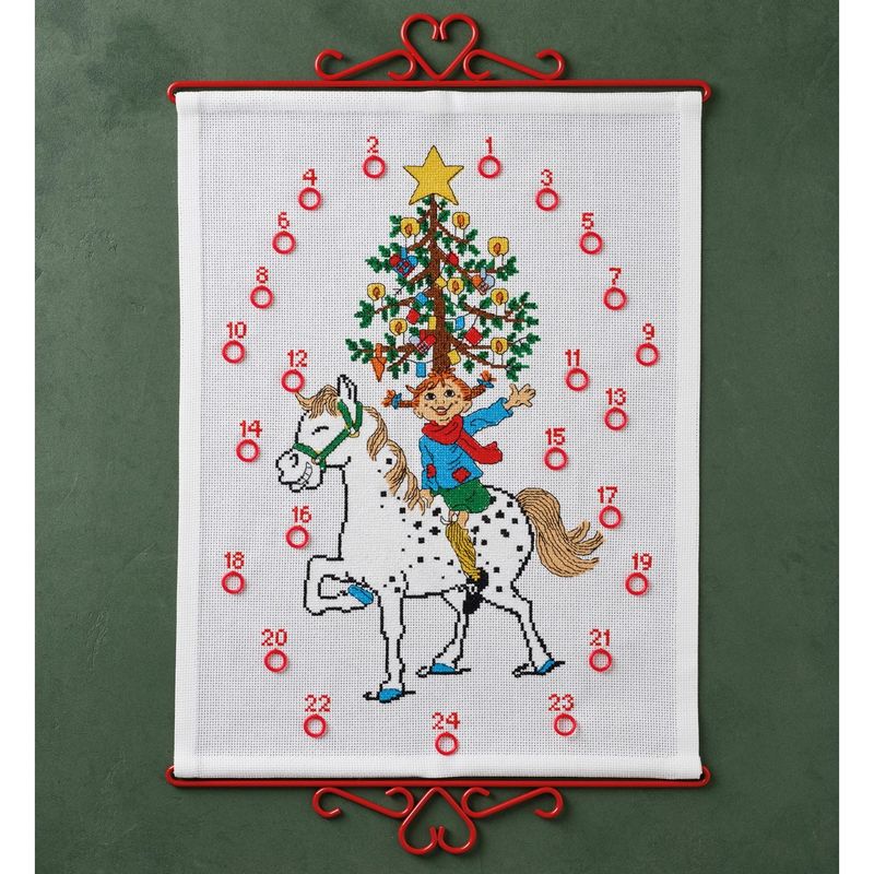 Julekalender Pippi på hesten 35 x 46 cm